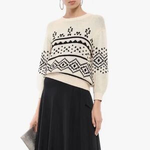 JOIE | Talena Fair Isle Cropped Cotton Knit Sweater | L